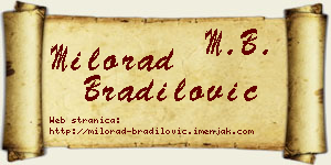 Milorad Bradilović vizit kartica